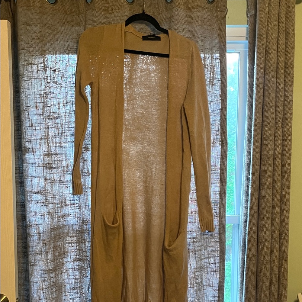 Tan Long Cardigan